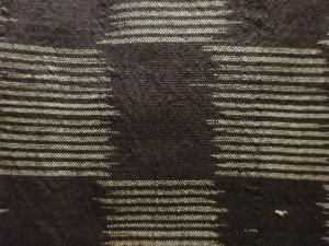 アンティーク　市松模様織出し本場泥大島紬着物